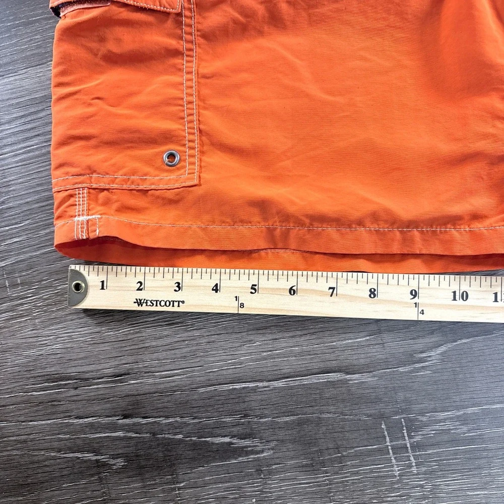 Polo‎ Ralph Lauren Mens Orange Cargo Swim Trunks Board Shorts Medium Drawstring